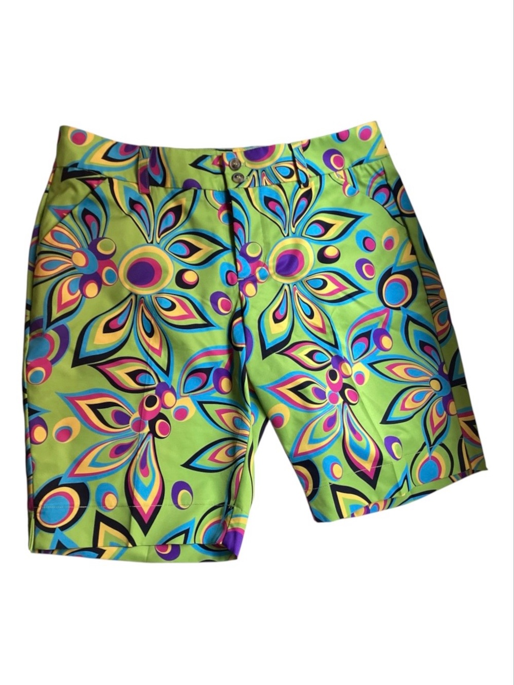 Loudmouth Women’s Shagadelic Lime Golf Shorts